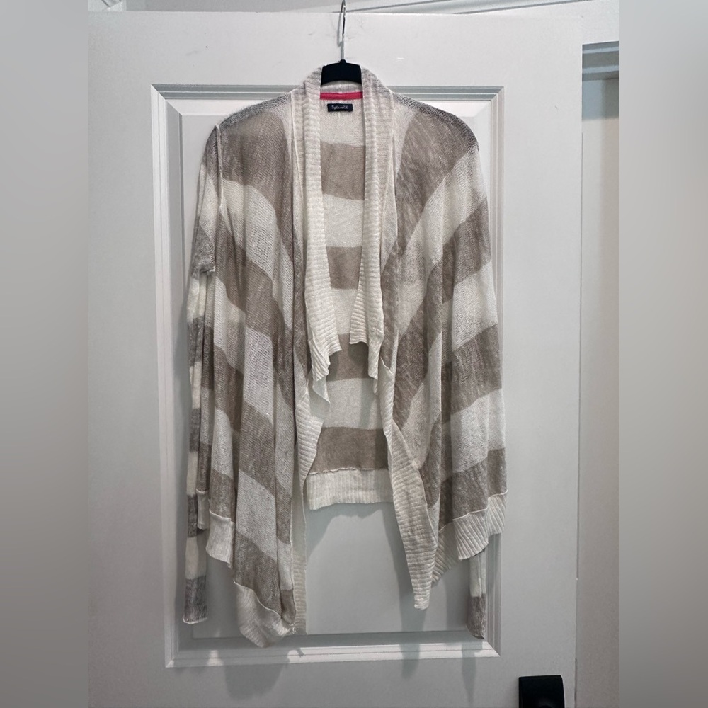 Splendid Beige and White Striped Cardigan
